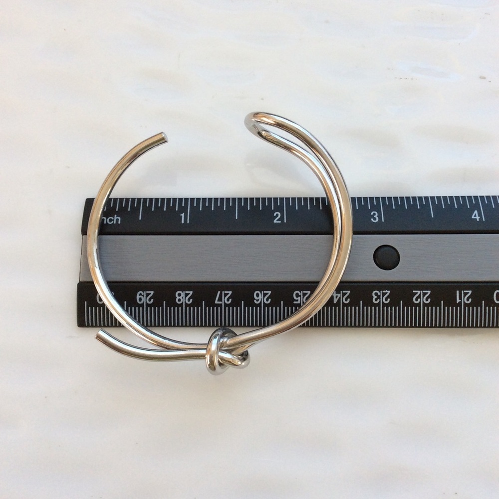 Silver Knot Cuff Bracelet Stainless Steal - Picture 2 of 5